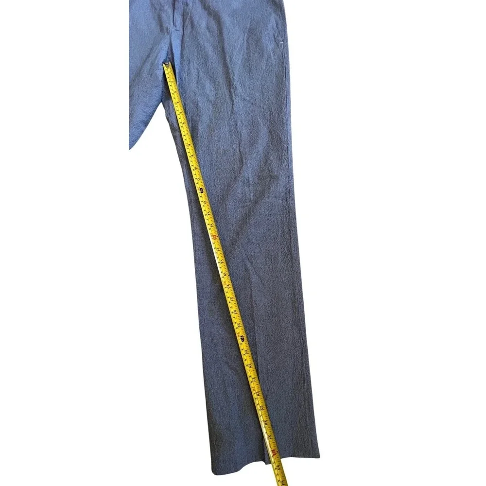 Faconnable Matelot Mens 36 Seersucker Pants Blue White Textured Cotton Trousers